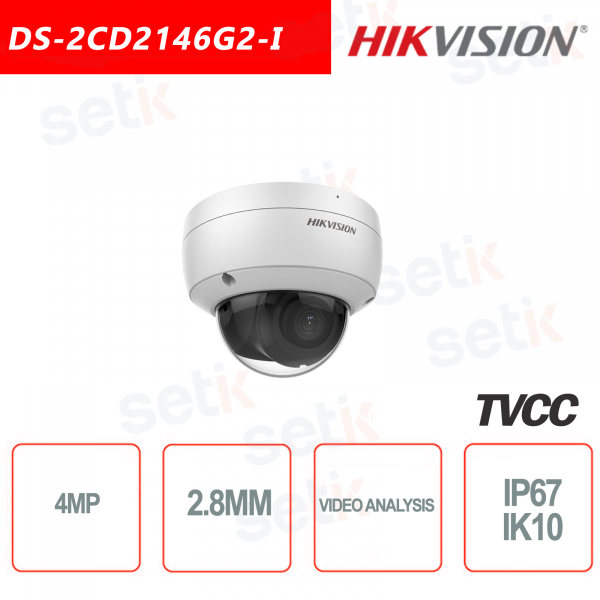 Caméra IP Hikvision Onvif PoE IR H.265 + Caméra dôme 4MP