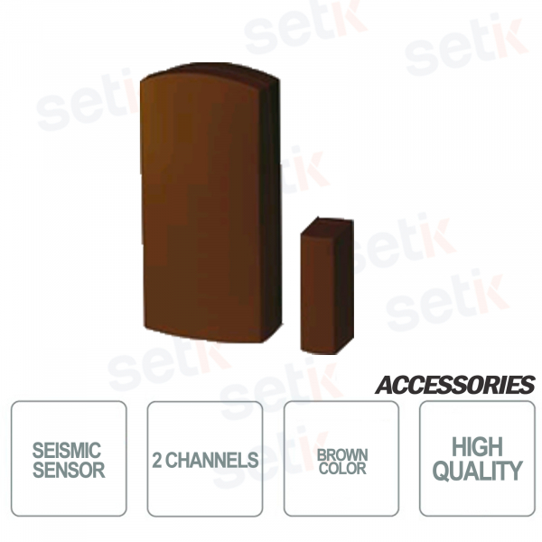 Sensor sísmico de 2 canales para puertas y ventanas - Color marrón - AMC