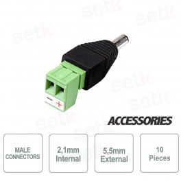 10 X CCTV Male Connectors