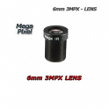 6mm LENS. 3MPX. F1.6 1/2.5". S-MOUNT.  HFOV 54°