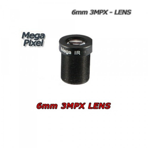 6mm Linse 3Mpx. F1.6 1 / 2.5"  S-MOUNT. HFOV 54 °