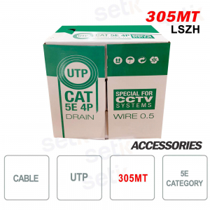 Ethernet cable Network 305 Meters CCA 5E UTP LSZH Coil RJ45 LAN Internet