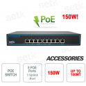 Poe switch 8 ports 10 / 100Mbps + 1 uplink 10 / 100Mbps 150W - Setik