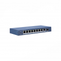 10 Port Hikvision Switch ~ 8 Gigabit PoE Ports ~ 1 Gigabit RJ45 Port ~ 1 SFP Fiber Optic Port Network Switch