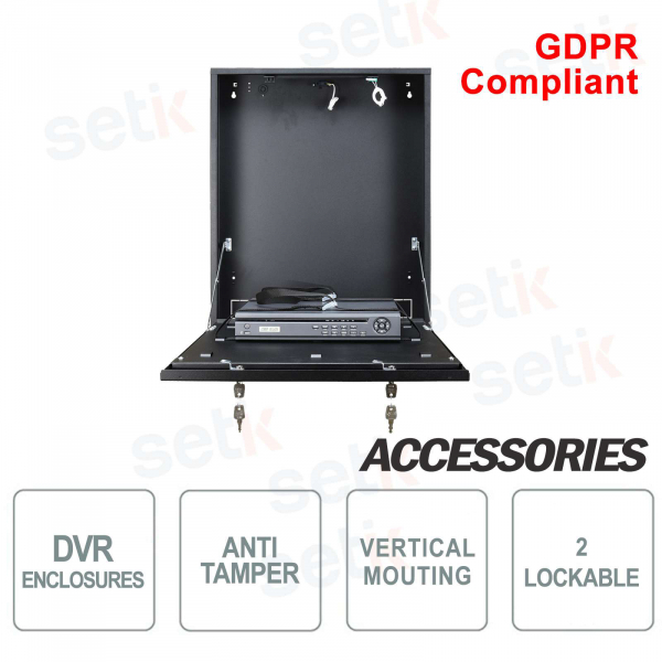 Pulsar caja contenedora metalica DVR Tamper - Mediana Vertical