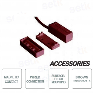 Magnetic Contact for Recessed or Exposed Thermoplastic Brown 4m -