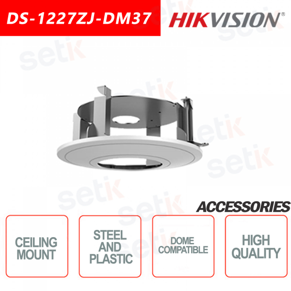 Plastic and Steel Bracket for Dome Cameras - White Color - HIKVISION