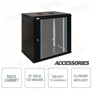 Pulsar armadio a muro da assemblare Rack 19" 12U/600x450