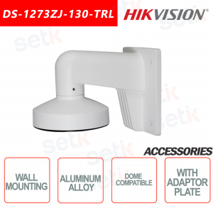 Aluminum Alloy Wall Mount Bracket for Dome Cameras with Adapter Plate - HIKVISION