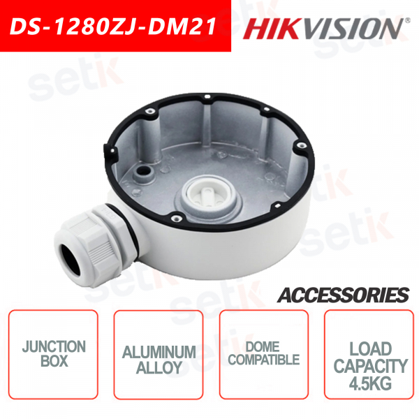 Boîte de jonction en alliage d'aluminium pour caméras dôme Charge maximale 4,5 kg - HIKVISION