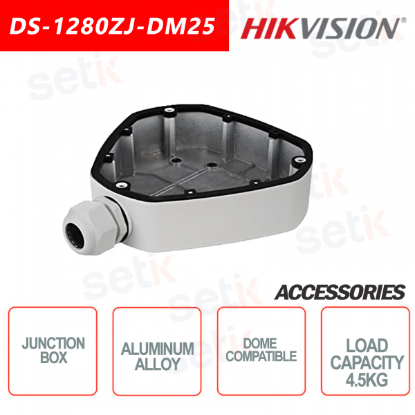 Boîte de jonction en alliage d'aluminium Hikvision pour caméras dôme Charge maximale 4,5 kg
