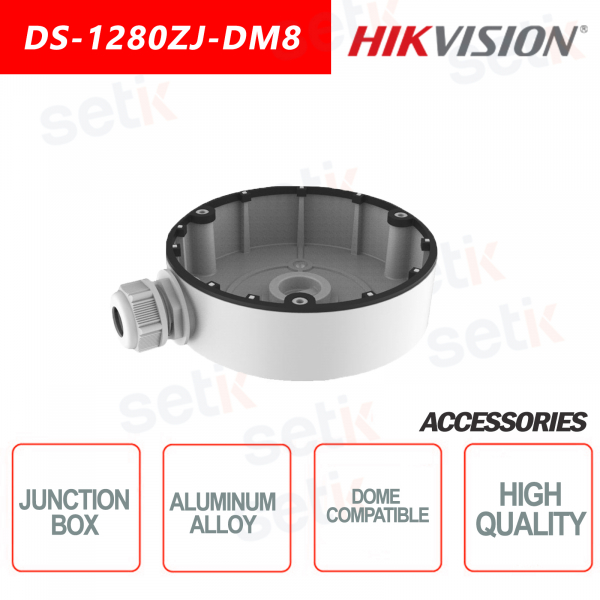 Caja de conexiones Hikvision en aleación de aluminio para cámaras domo