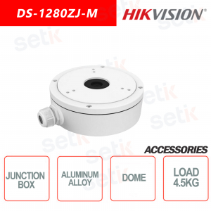Caja de conexiones Hikvision en aleación de aluminio para cámaras domo Carga máxima 4.5KG