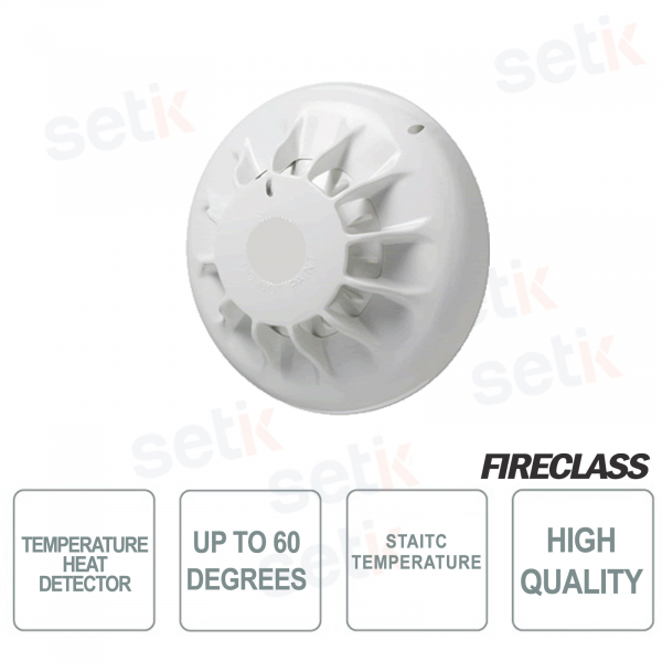 Fixed threshold temperature detector 60 ° IP55 - FireClass