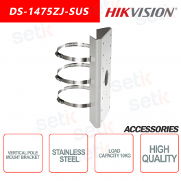 Hikvision vertical support for pole mounting - Load capacity 10KG