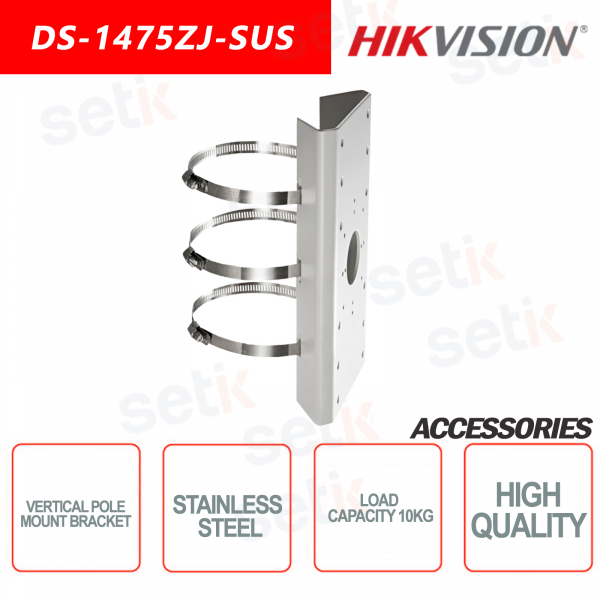 Supporto verticale Hikvision per montaggio su palo - Capacità di carico 10KG