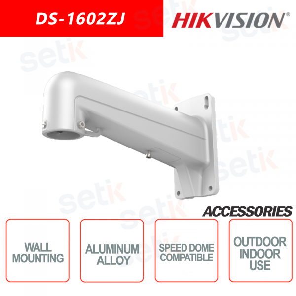Staffa di montaggio Hikvision a parete in lega di alluminio per interno e esterno, Adatta per telecamere Speed Dome