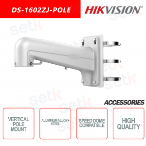 Vertical support for pole mounting in aluminum alloy and steel. Hikvision