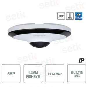 Onvif PoE 5MP IP-Kamera Fisheye Übersicht Heatmap