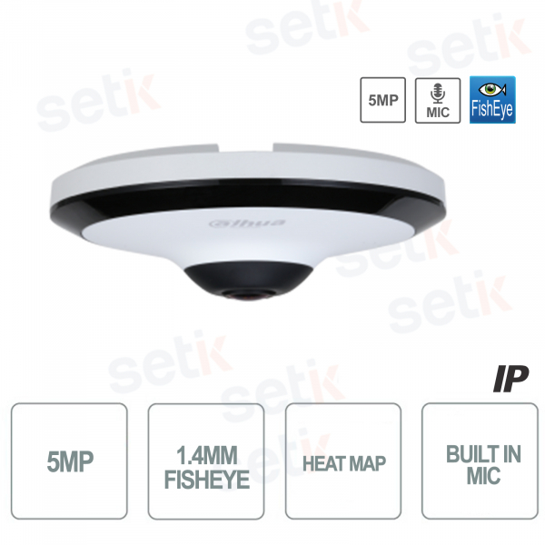 Vue d'ensemble de la caméra IP Onvif PoE 5MP Fisheye Carte thermique