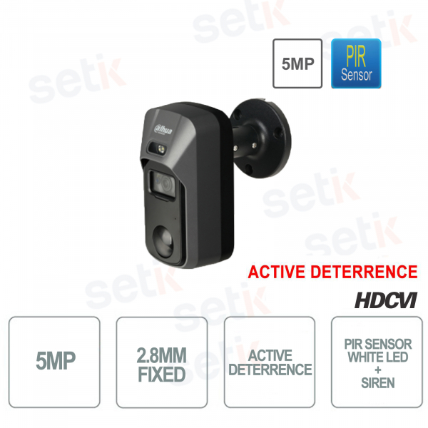 Caméra de dissuasion active Dahua HD CVI 5MP 2,8 mm PIR