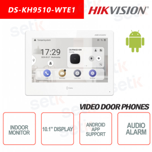 Postazione Interna Hikvision Display 10.1 Pollici + Slot microsd TF CARD Supporta Applicazioni Android