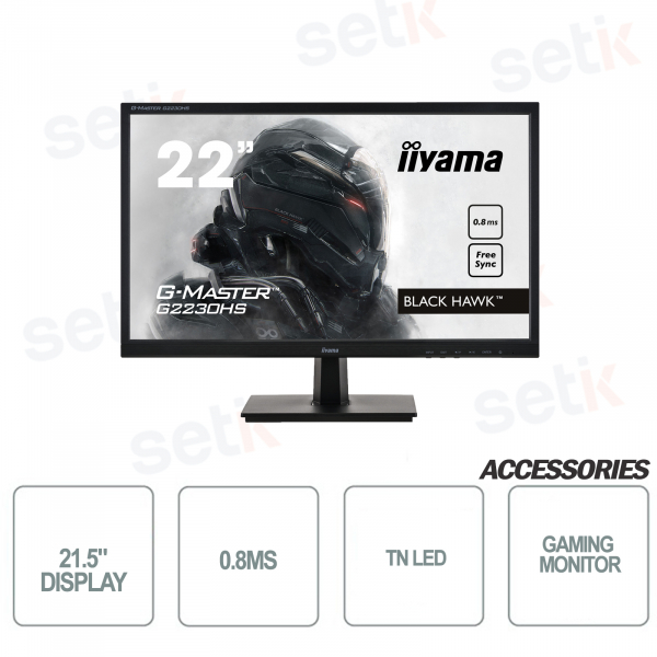 Monitor 21.5" Full HD 0.8ms ideale per Gaming - IIYAMA
