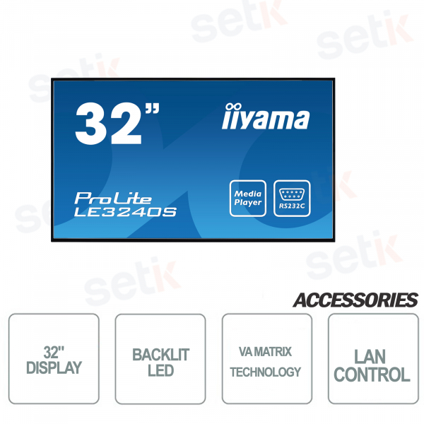 Monitor LCD 32" Prolite 1080P FULL-HD Speakers - IIYAMA