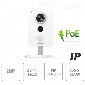 Dahua 2 MPX PoE IP-Kamera 2,8 mm H.265 IR Audio MicroSD Alarm Innen-PIR-Sensor
