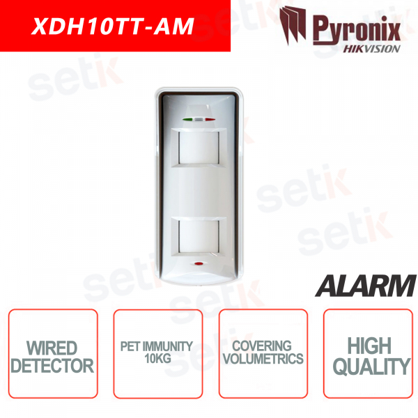 Detector volumétrico cableado Hikvision-Pyronix para uso en exteriores