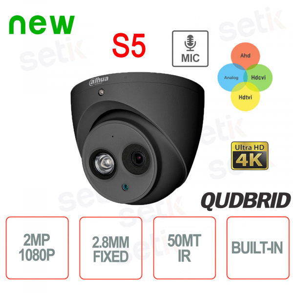 HD CVI 1080P 4in1 2 MP 2.8 mm 50M Series 4 Audio Video Surveillance Camera