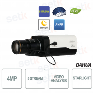 Caméra IP intérieure AI Dahua Boxed 4MP Starlight Analyse vidéo PoE