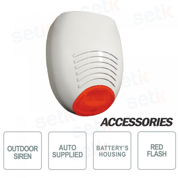 Self-powered outdoor siren flashing Red - AMC