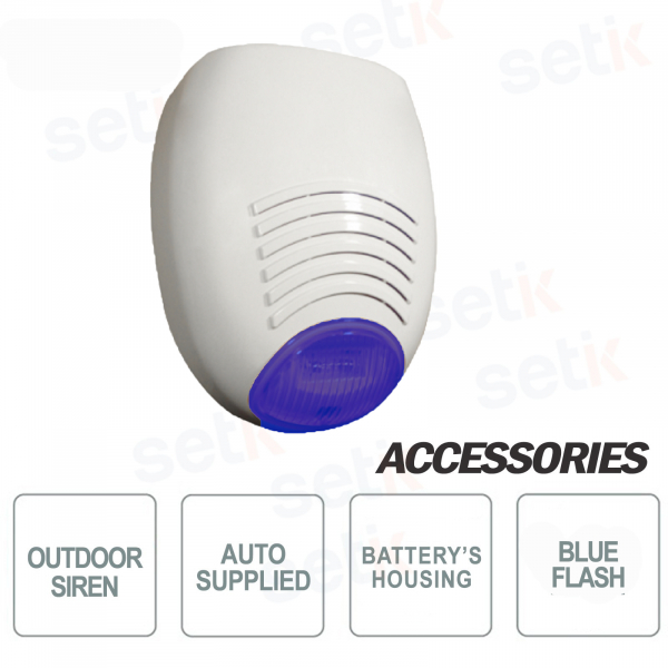 Self-powered outdoor siren flashing Blue - AMC
