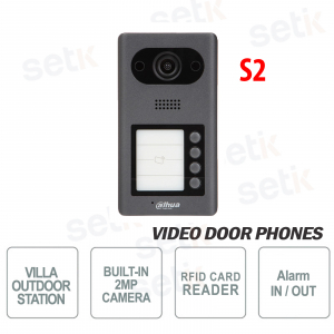 Videocitofono ip poe dahua telecamera 2 mp 4 pulsanti e lettore rfid s2