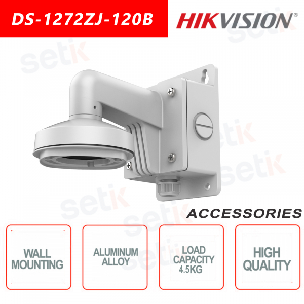 Wall mount bracket for aluminum mini dome cameras with junction box - Hikvision