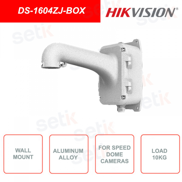 Support for wall mounting, compatible with HIKVISION DS-1604ZJ-BOX speed dome cameras