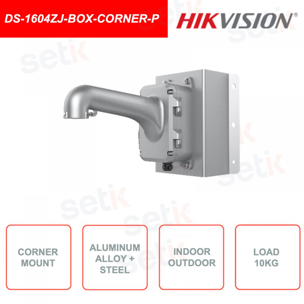 Support d'angle HIKVISION DS-1604ZJ-BOX-CORNER-P pour caméras Speed Dome