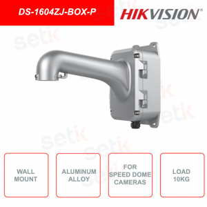 Soporte de pared HIKVISION DS-1604ZJ-BOX-P para cámaras domo de alta velocidad en aleación de aluminio