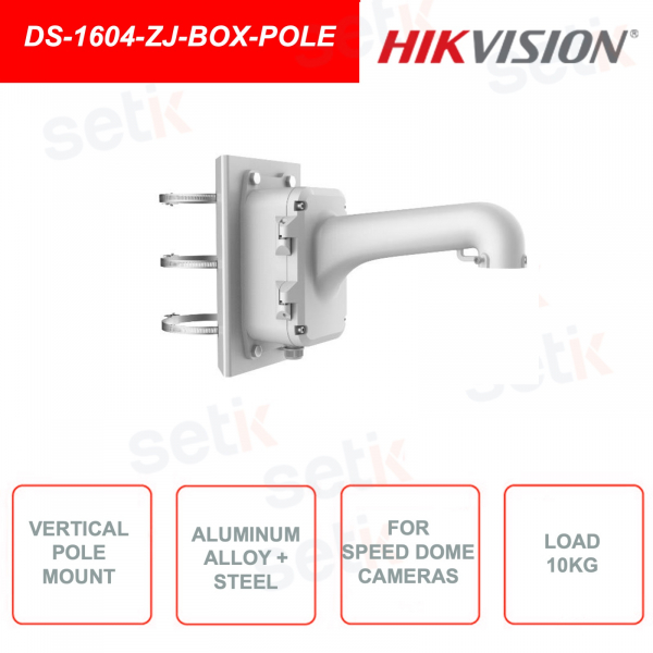 HIKVISION DS-1604ZJ-BOX-POLE - Support pour mât vertical, adapté aux caméras dômes rapides