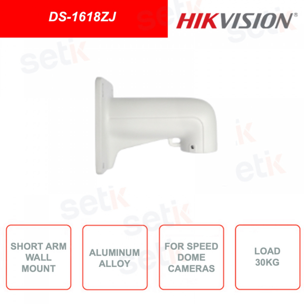 Short arm wall mount bracket for HIKVISION DS-1618ZJ speed dome cameras