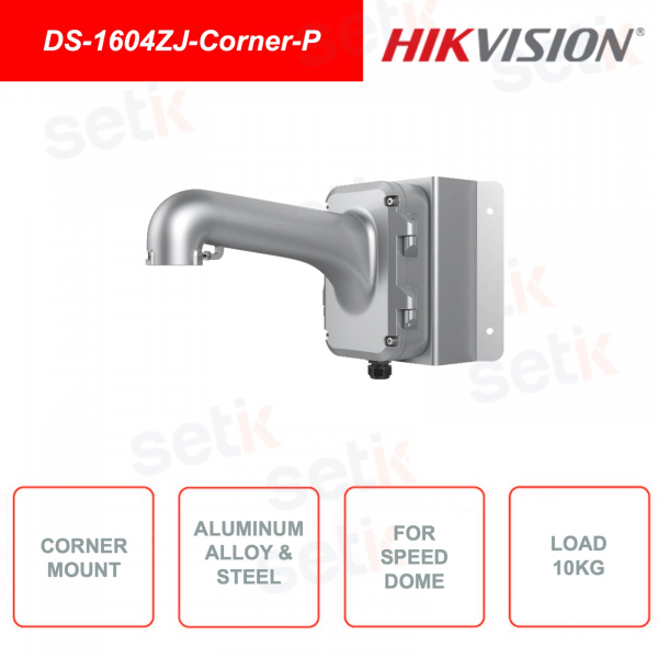 HIKVISION DS-1604ZJ-Corner-P corner bracket for speed dome cameras, with junction box
