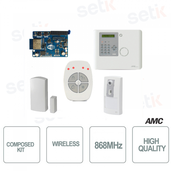 AMC Kit Wireless, 868MHz il kit contiene 1x XR800V, 1x IFV800, 1x CM800, 1x TR800-WG, 1x IP-1W