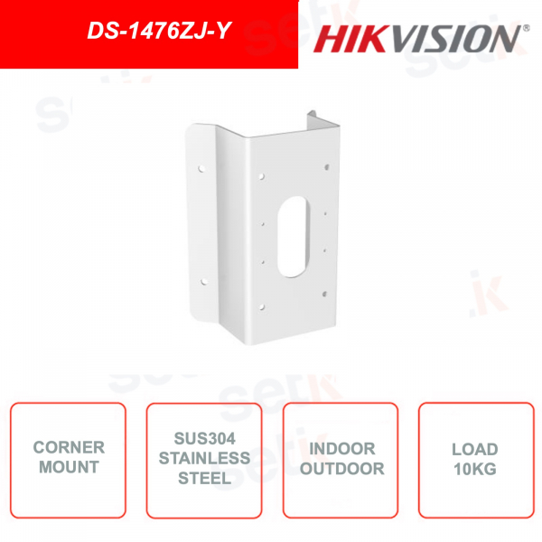 Soporte de esquina para montaje en pared HIKVISION DS-1476ZJ-Y, hecho de acero inoxidable SUS304