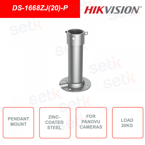 Supporto a soffitto in acciaio zincato HIKVISION DS-1668ZJ(20)-P ideale per telecamere PanoVu