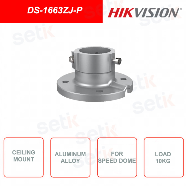 Supporto a soffitto per telecamere speed dome in lega di alluminio HIKVISION DS-1663ZJ-P in lega di alluminio.