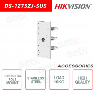 Horizontal support for pole mounting stainless steel cameras - Hikvision
