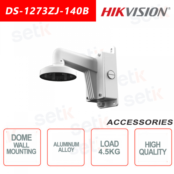 Aluminum Dome Camera Wall Mount Bracket with Junction Box - Hikvision