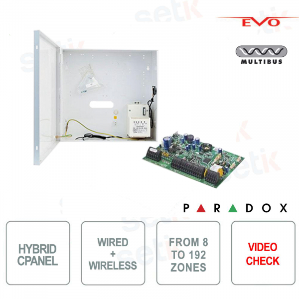Panneau de commande d'alarme extensible Paradox EVOHD Hybrid 8 zones - Vérification vidéo