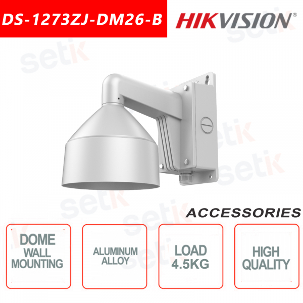 Aluminum Alloy Dome Camera Wall Mount Bracket with Junction Box - Hikvision